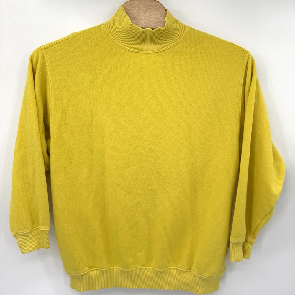 Aerie Women's Solid Yellow Turtleneck Sweater Long Sleeve Large Winter‎ Pullover